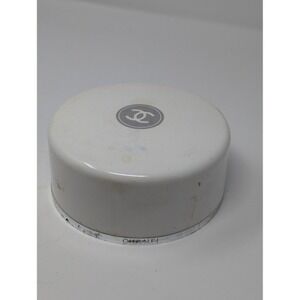 Vintage Chanel White Bath Powder Compact Case Puff and Powder AS IS